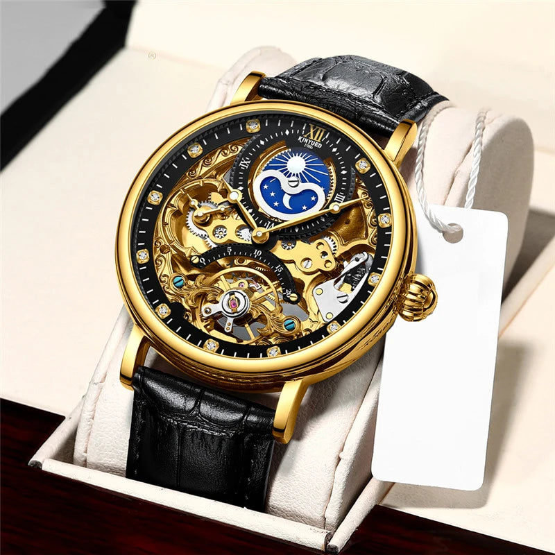 Reloj para hombre KINYUED, marca de lujo, oro rosa