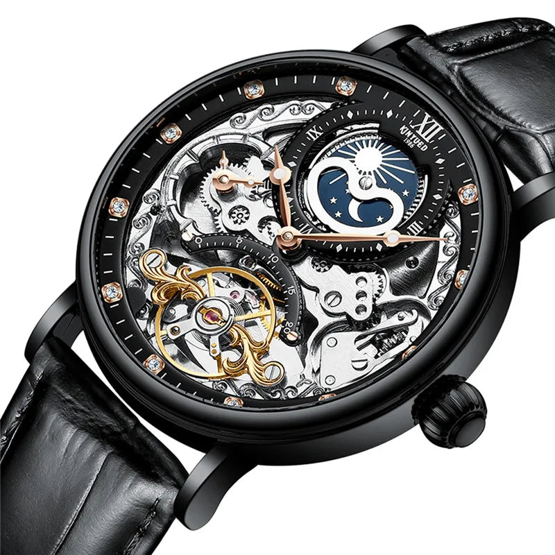 Reloj para hombre KINYUED, marca de lujo, oro rosa
