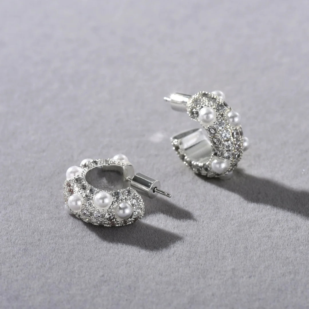 Pendientes con Circonita y Perlas