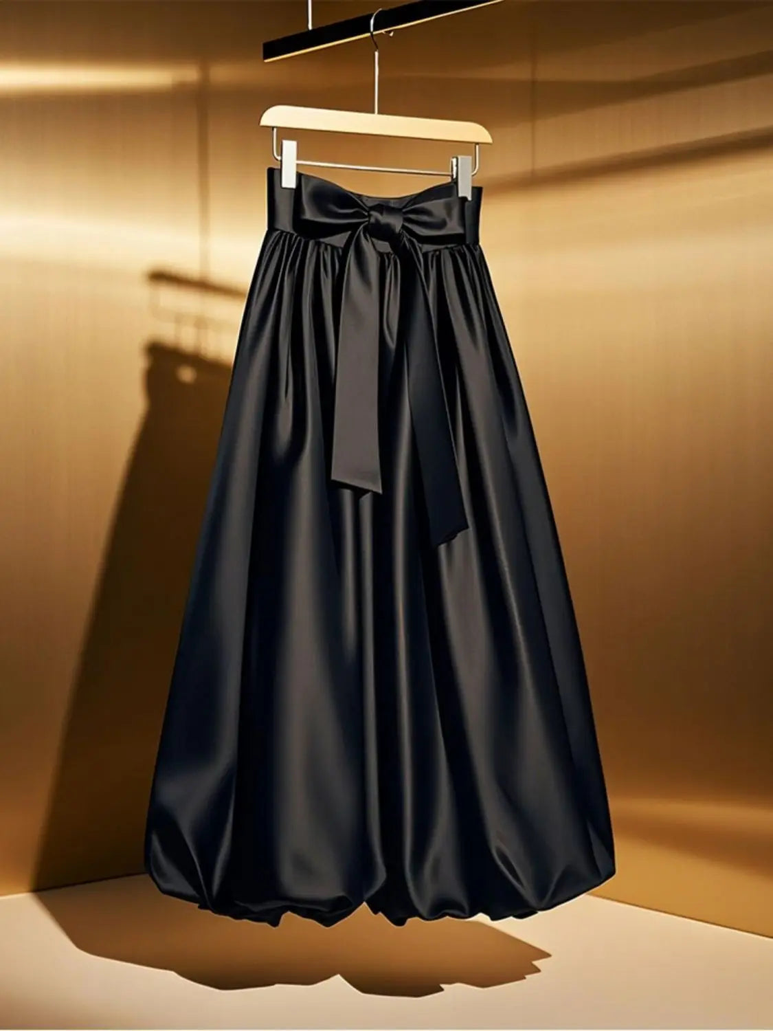 Falda francesa con lazo y cintura alta