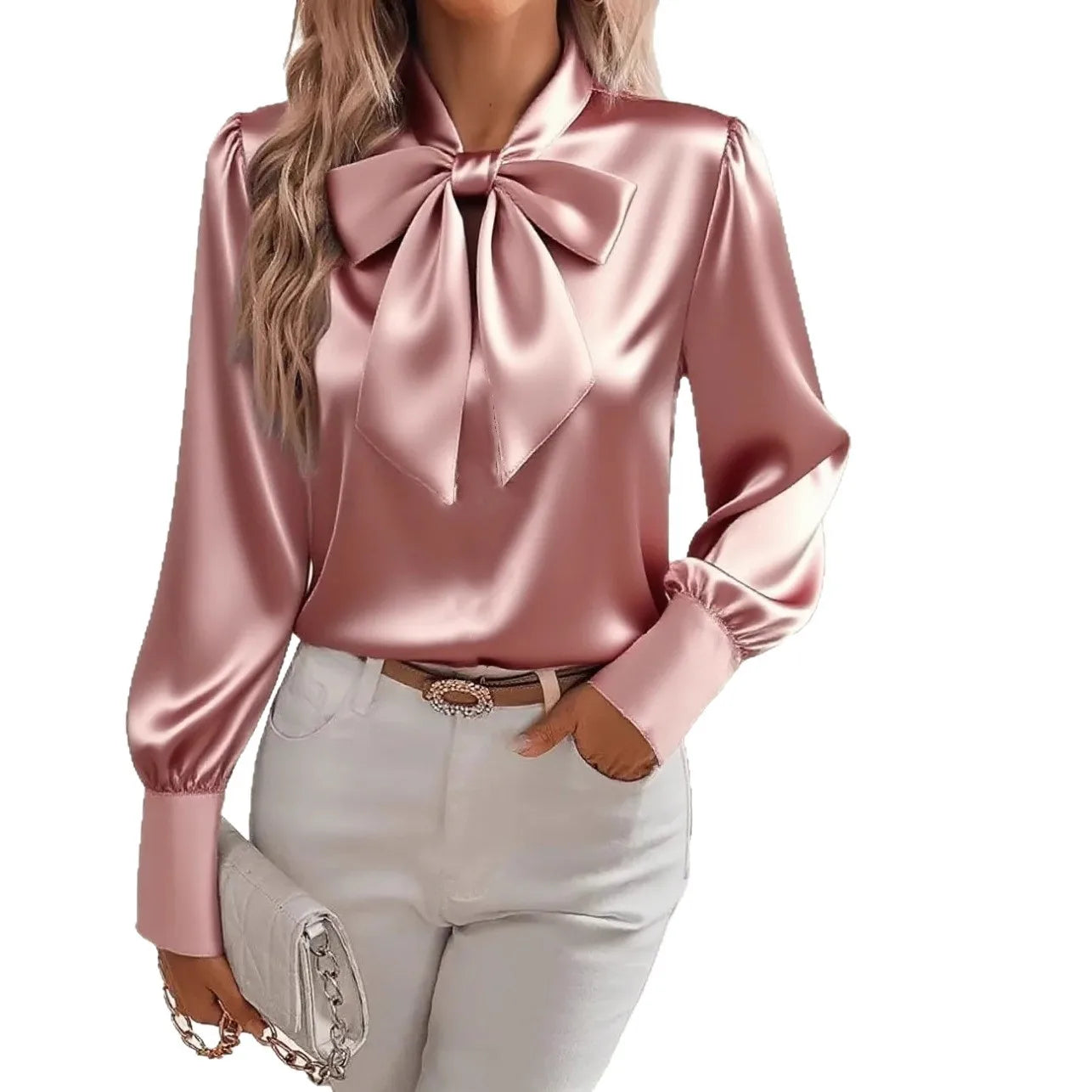 Blusa holgada con lazo elegante