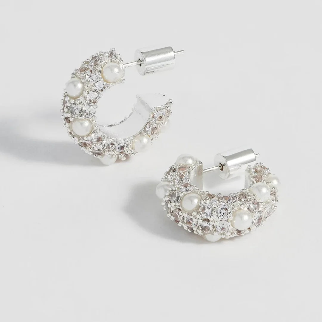 Pendientes con Circonita y Perlas