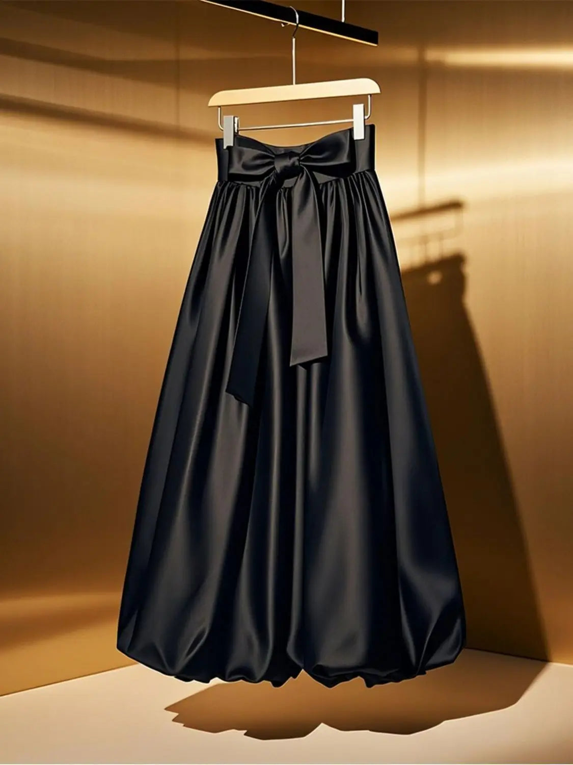 Falda francesa con lazo y cintura alta