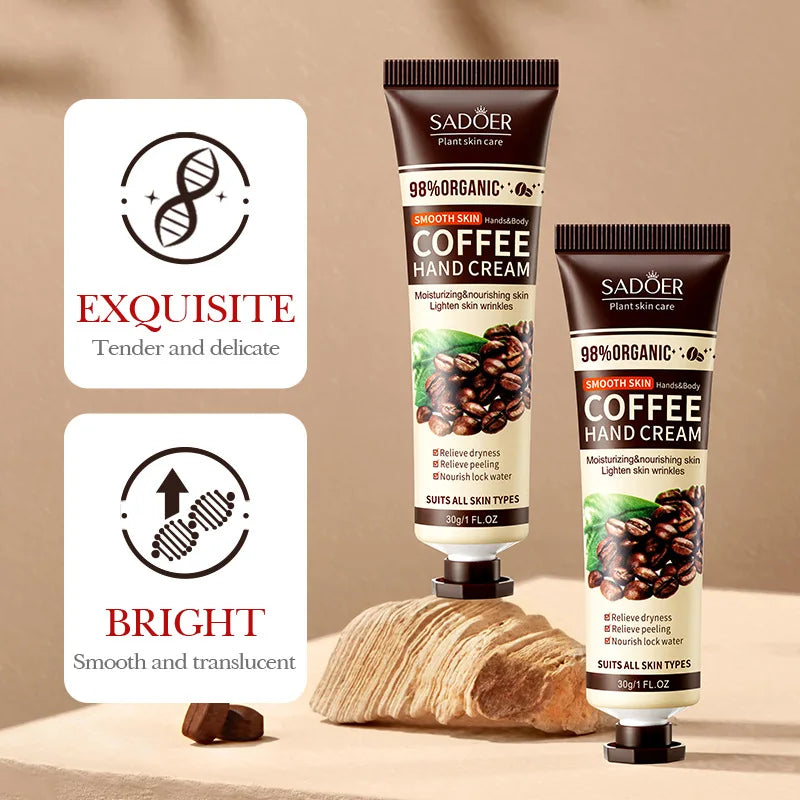 Crema de manos hidratación profunda con aroma a café