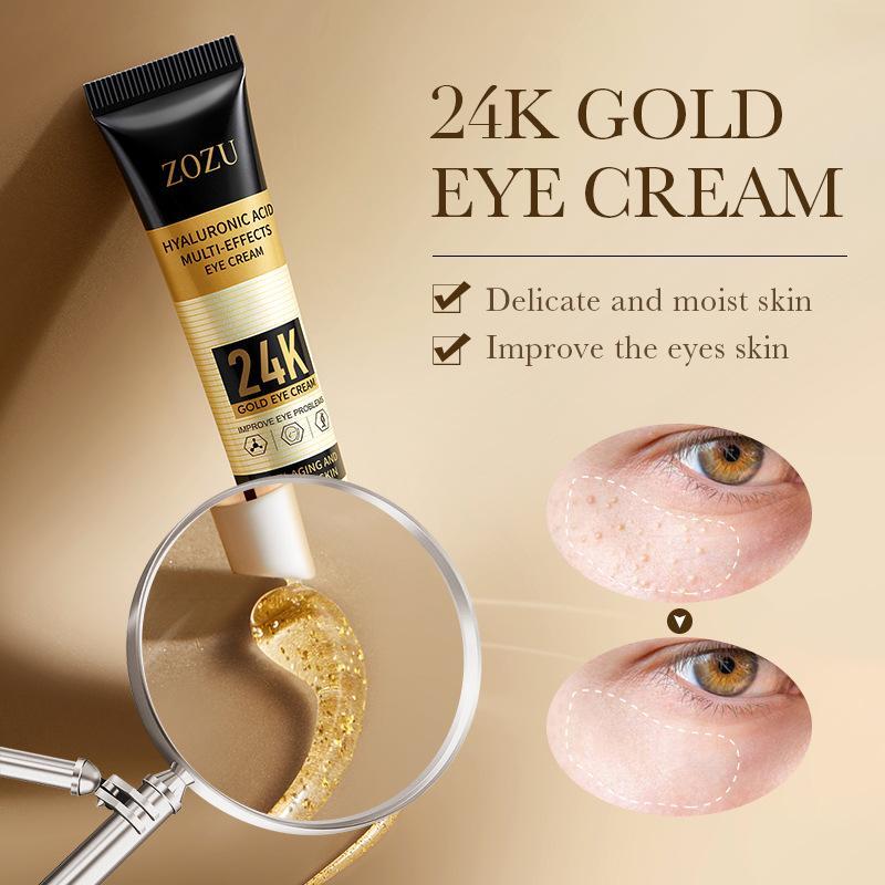 Contorno de Ojos Multi efecto con Hialurónico 24K – Hidratación, Reafirmación
