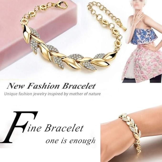 Pulsera hojas doradas