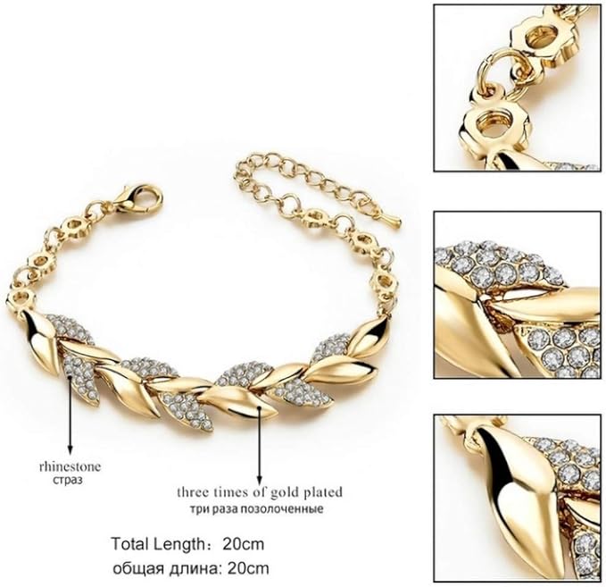 Pulsera hojas doradas