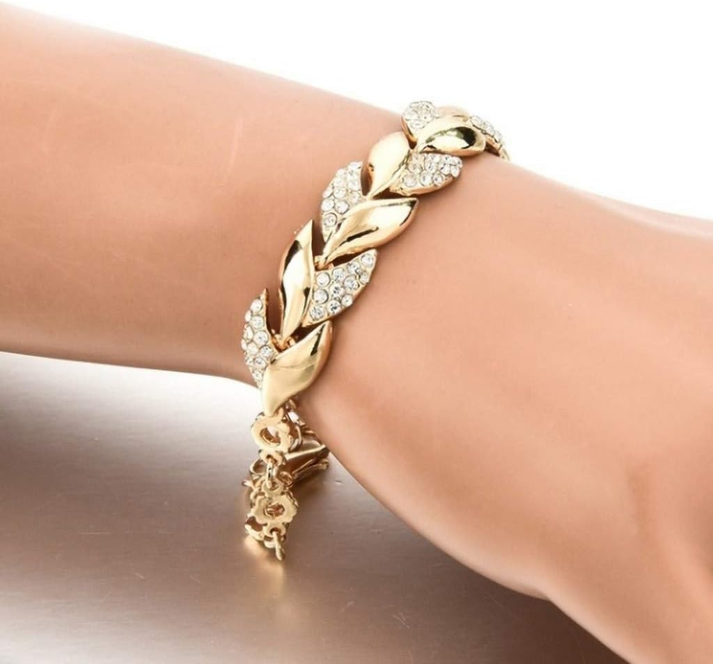 Pulsera hojas doradas